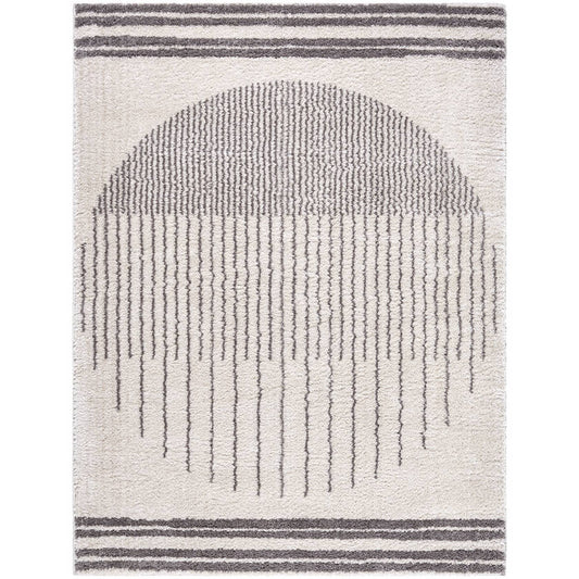 Lyndsi Global Charcoal Washable Area Rug