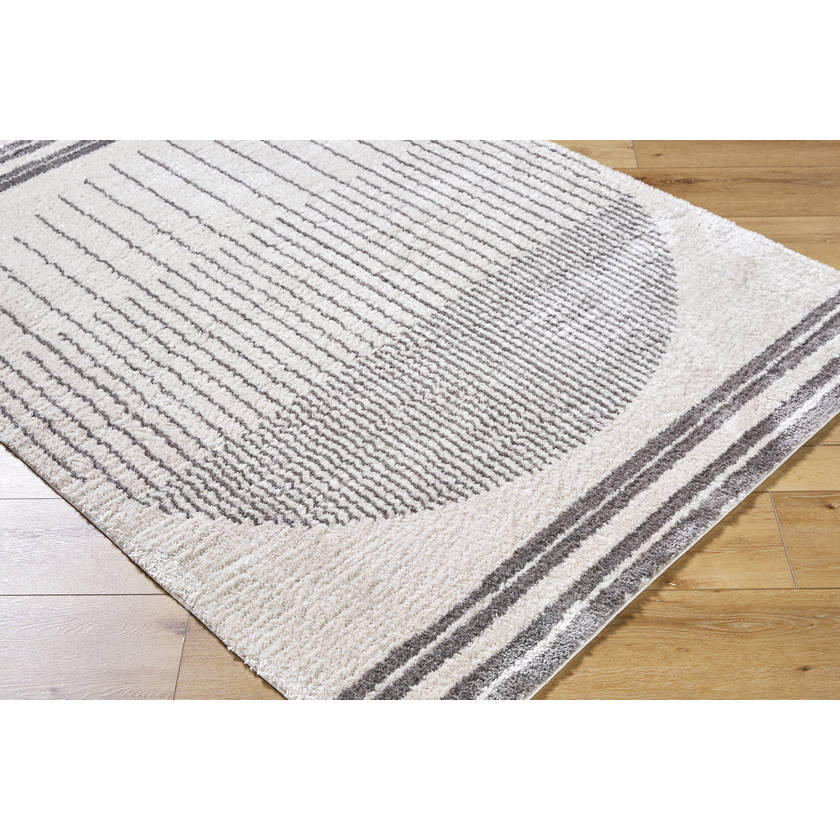 Lyndsi Global Charcoal Washable Area Rug