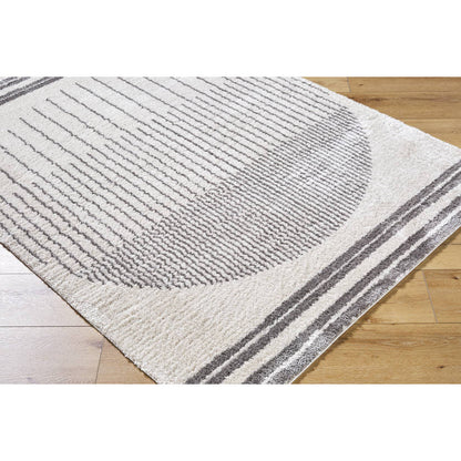 Lyndsi Global Charcoal Washable Area Rug