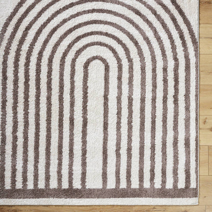 Larita Modern Dark Brown Washable Area Rug