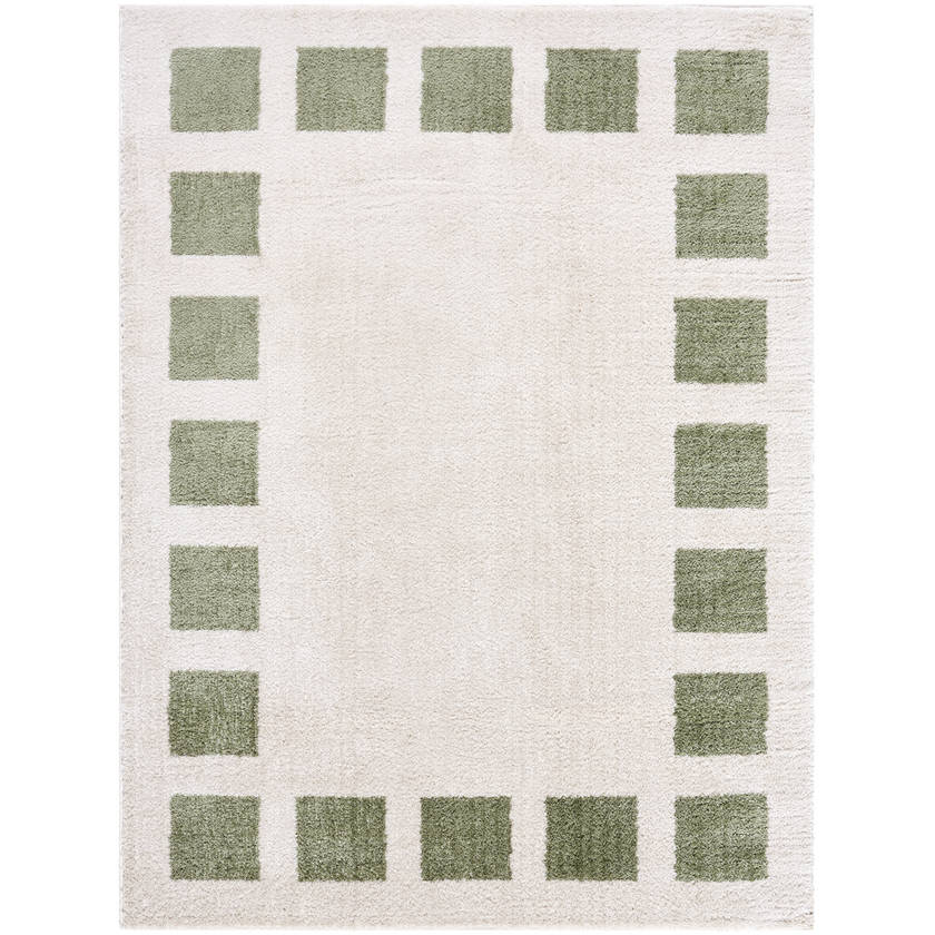 Tameka Modern Grass Green Washable Area Rug