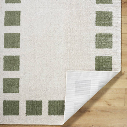 Tameka Modern Grass Green Washable Area Rug