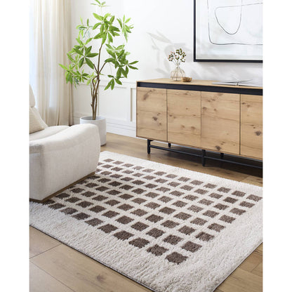 Noam Modern Dark Brown Washable Area Rug