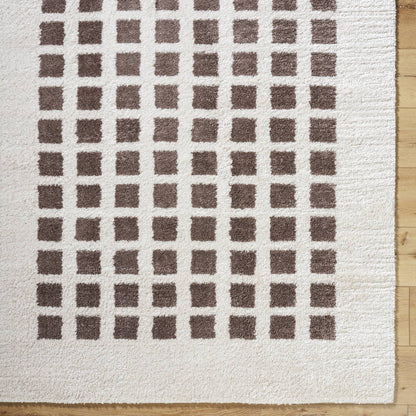 Noam Modern Dark Brown Washable Area Rug