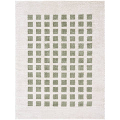 Noam Modern Grass Green Washable Area Rug