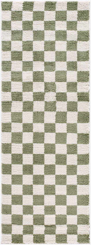Shera Modern Grass Green Washable Area Rug