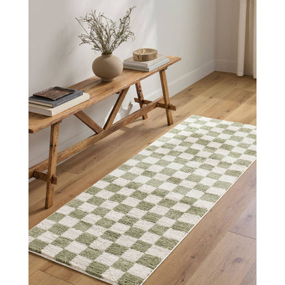 Shera Modern Grass Green Washable Area Rug