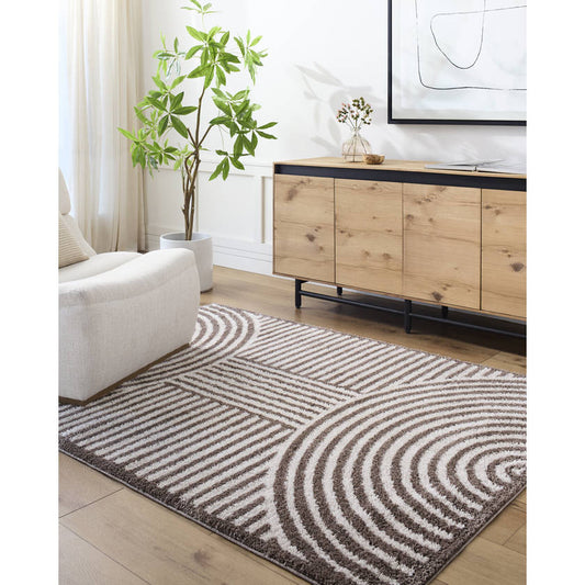 Marcela Modern Dark Brown Washable Area Rug