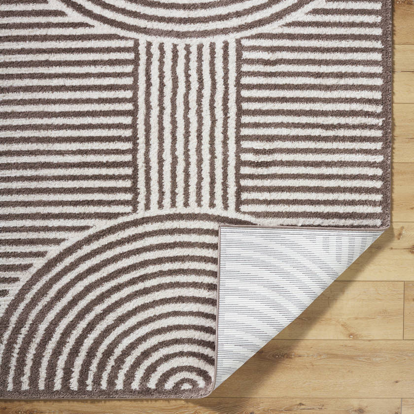 Marcela Modern Dark Brown Washable Area Rug