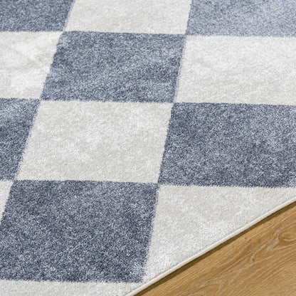 Senior Modern Slate/Ivory Washable Area Rug
