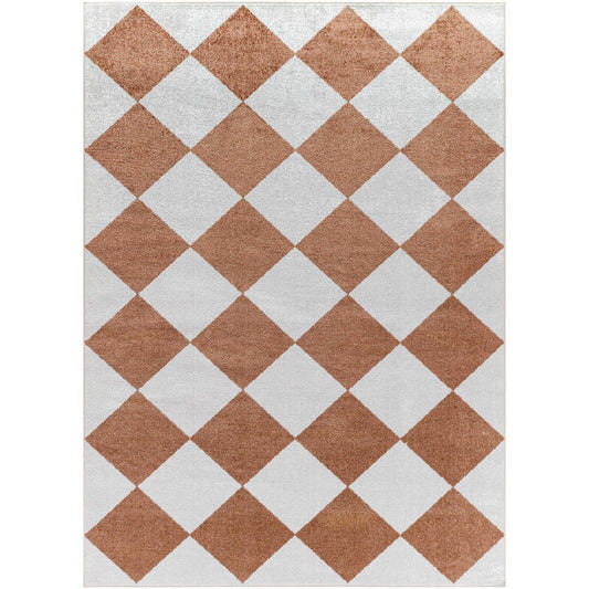 Senior Modern Rust Washable Area Rug