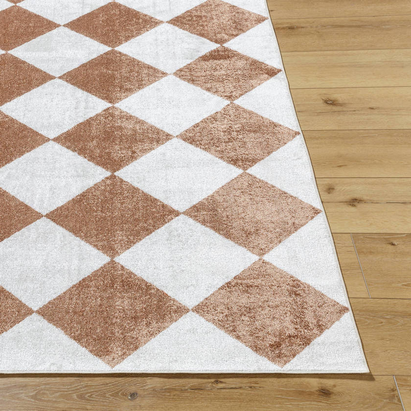 Senior Modern Rust Washable Area Rug