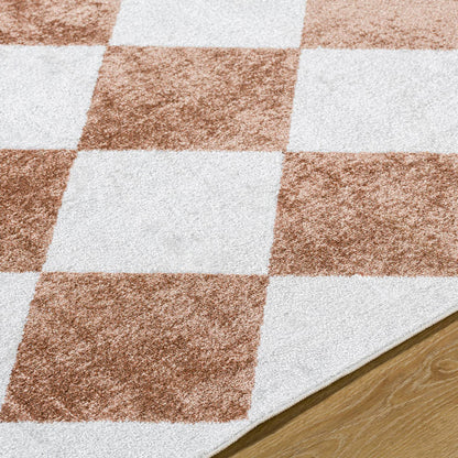 Senior Modern Rust Washable Area Rug