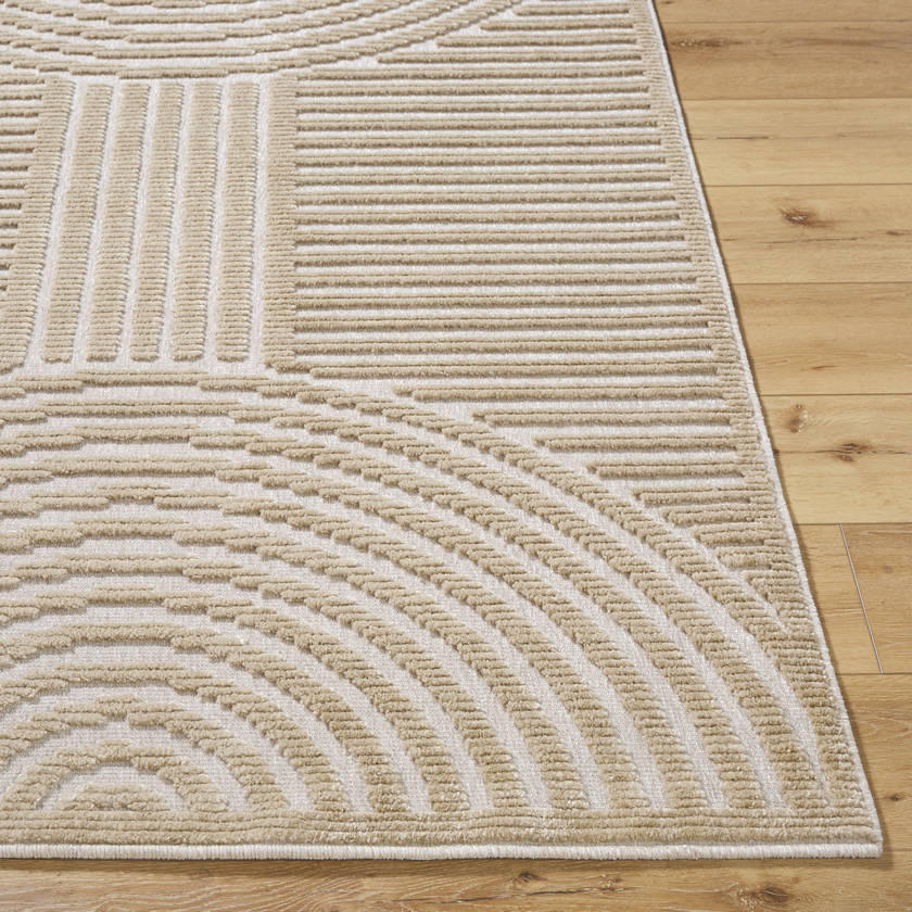 Carter Lake Modern Light Brown Washable Area Rug