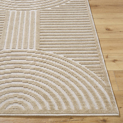 Carter Lake Modern Light Brown Washable Area Rug