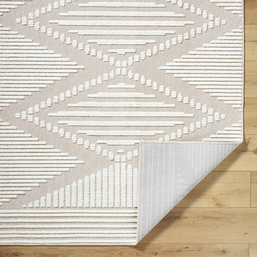 Rosamond Global Beige Washable Area Rug