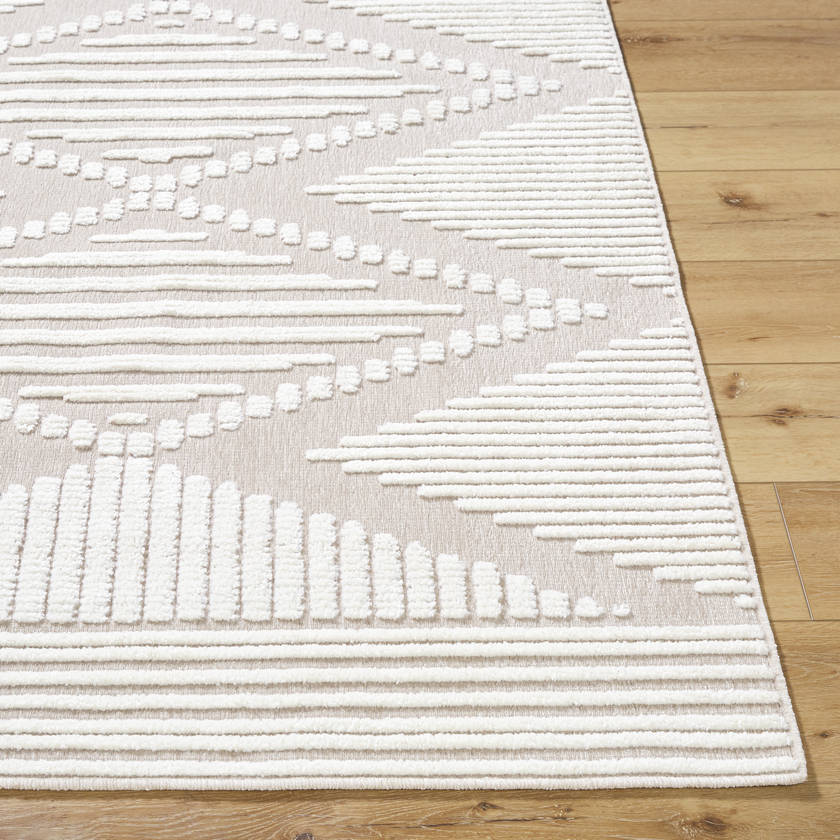 Rosamond Global Beige Washable Area Rug
