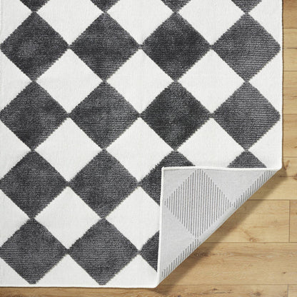 Luanne Modern Charcoal Washable Area Rug