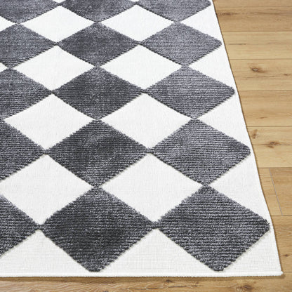 Luanne Modern Charcoal Washable Area Rug