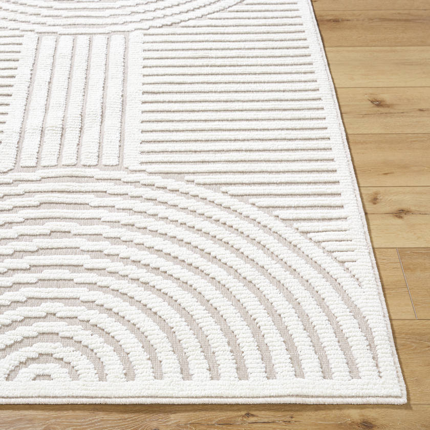 Carter Lake Modern Beige Washable Area Rug