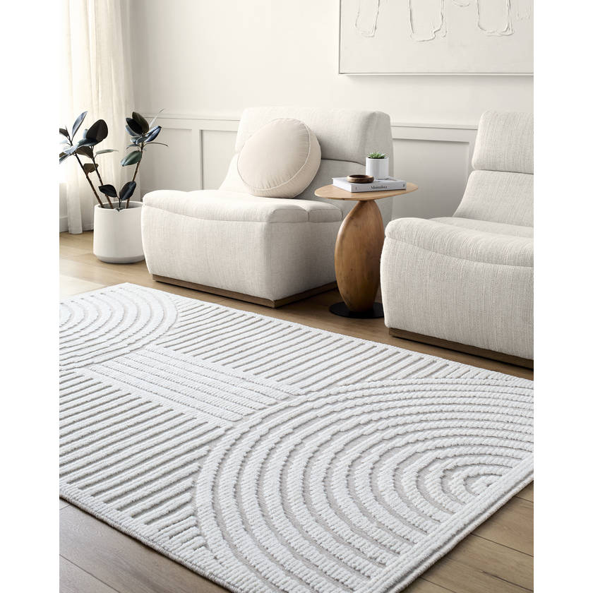 Carter Lake Modern Beige Washable Area Rug
