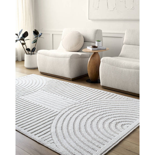 Carter Lake Modern Beige Washable Area Rug