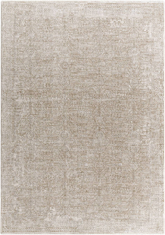 Javonna Traditional Dark Brown/Light Silver Area Rug