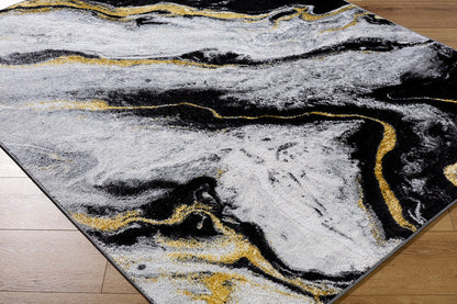 Hurst Modern Light Slate/Black Area Rug