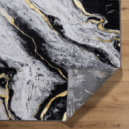 Hurst Modern Light Slate/Black Area Rug