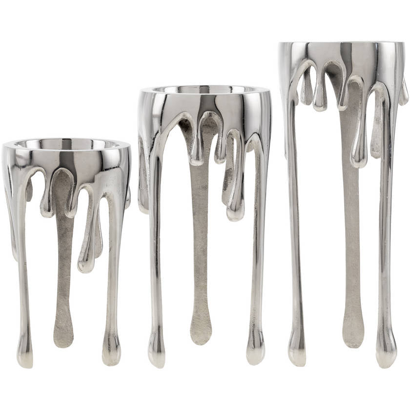 Keera Metallic - Silver Candleholder