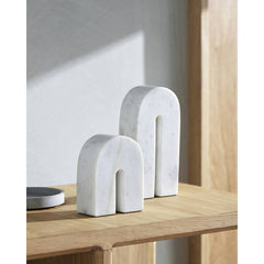 Oblong White Decorative Sculpture