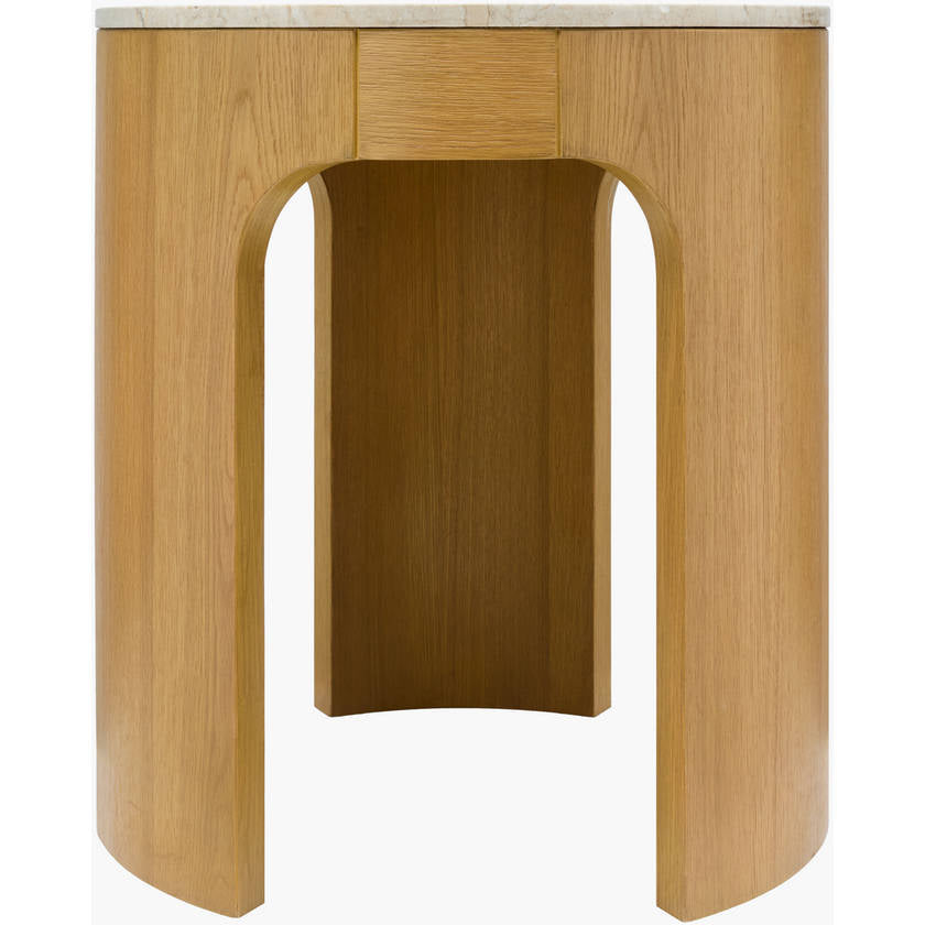 Krystil White End Table