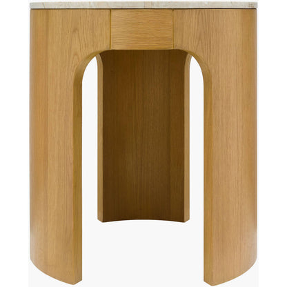 Krystil White End Table