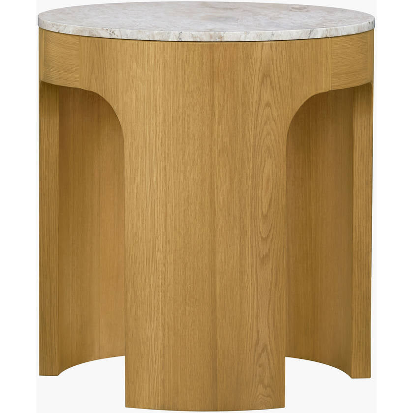 Krystil White End Table