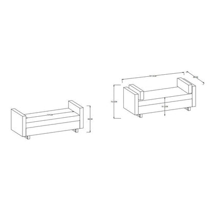 Marcella White/Brown Bench
