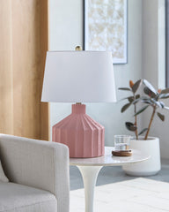 Malky Traditional Pink Table Lamp