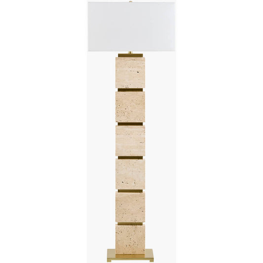 Baudilio Traditional Yellow/Brown Floor Lamp