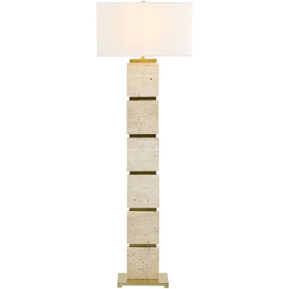 Baudilio Traditional Yellow/Brown Floor Lamp