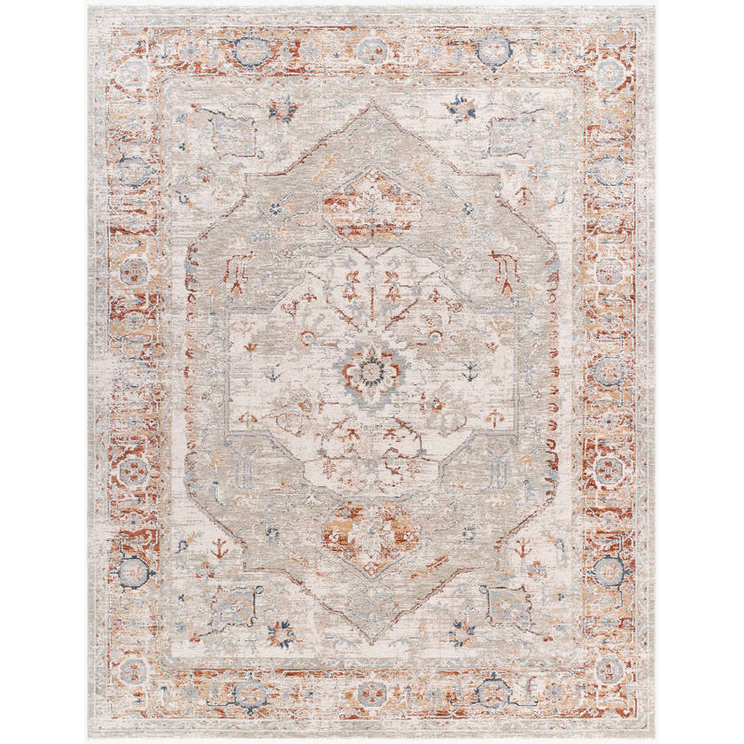 Ramia Traditional Cream/Slate Area Rug