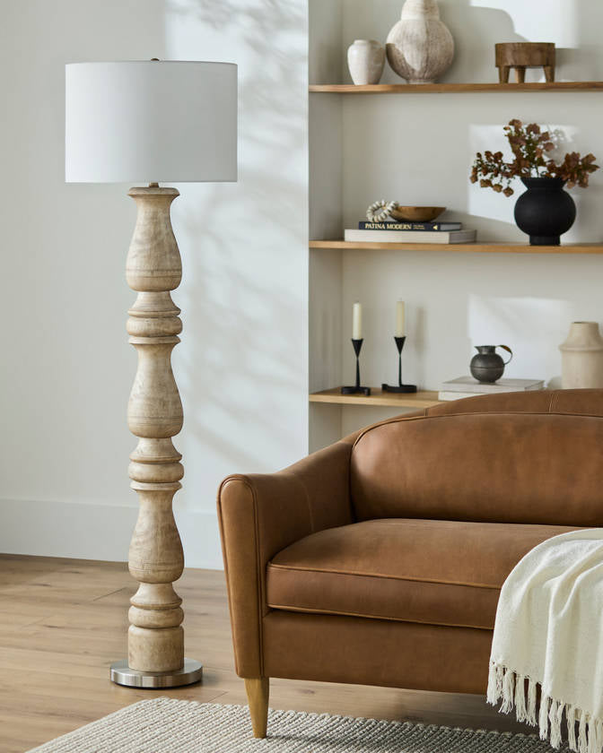 Yaser Traditional Brown Floor Lamp