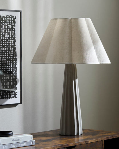 Kym Traditional Gray/White Table Lamp