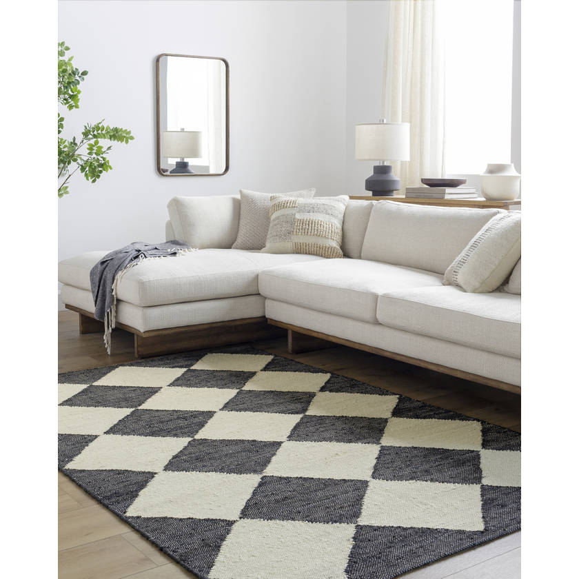 Antho Modern Jet Black/Beige Area Rug - Vivir x Livabliss