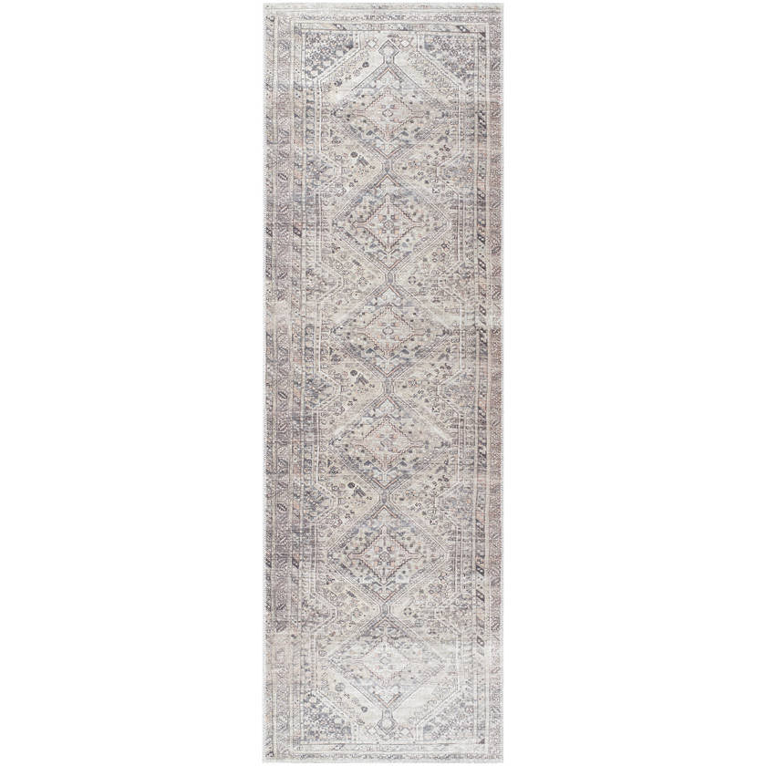 Eleni Traditional Gray Washable Area Rug - Vivir x Livabliss
