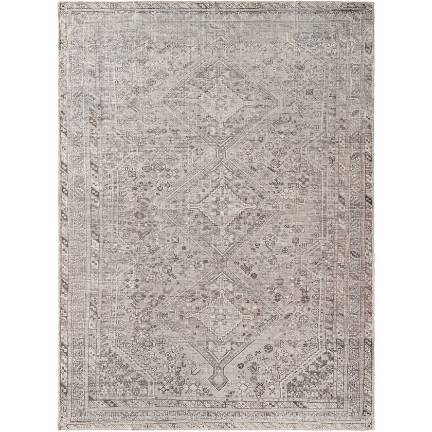 Eleni Traditional Gray Washable Area Rug - Vivir x Livabliss