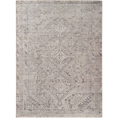 Eleni Traditional Gray Washable Area Rug - Vivir x Livabliss