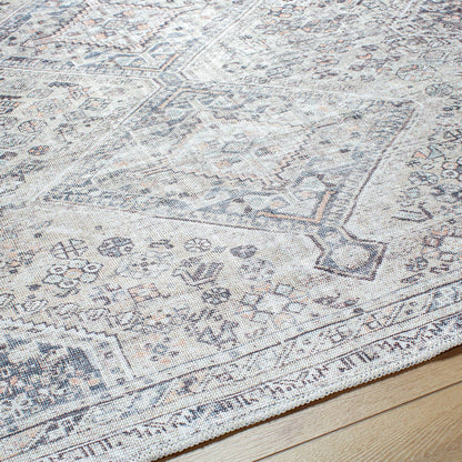 Eleni Traditional Gray Washable Area Rug - Vivir x Livabliss
