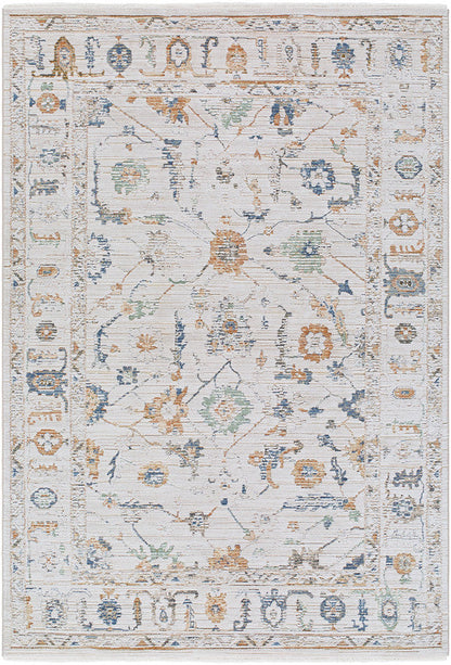 Stevenson Traditional Ivory Washable Area Rug