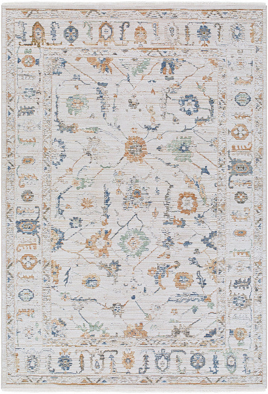 Stevenson Traditional Ivory Washable Area Rug