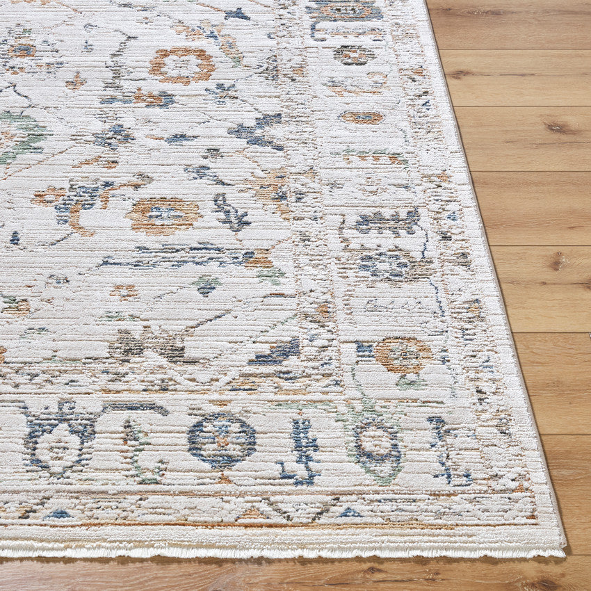 Stevenson Traditional Ivory Washable Area Rug