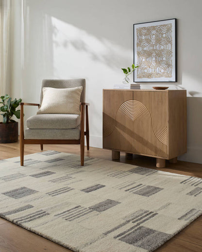 Max Modern Charcoal/Ivory Area Rug - Becki Owen x Livabliss